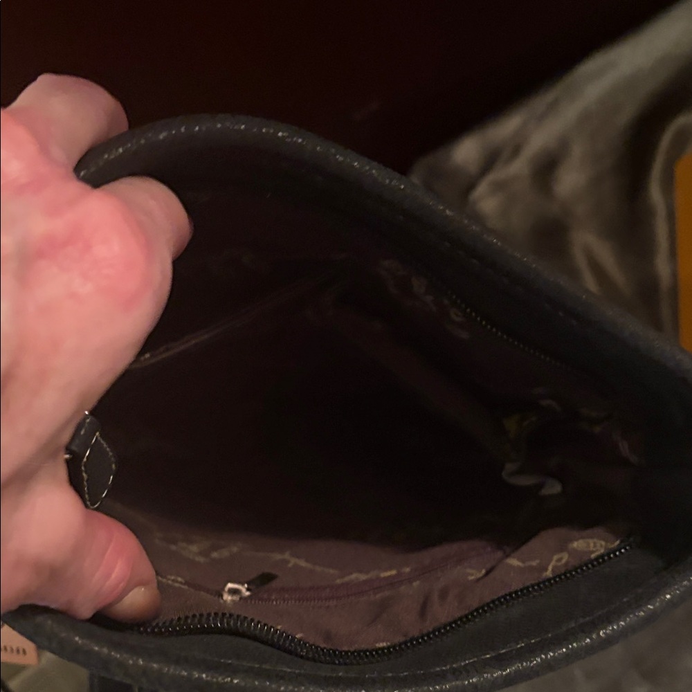 PG Collection Black and Brown Embroidered conceal and carry Crossbody Bag - Picture 3 of 7